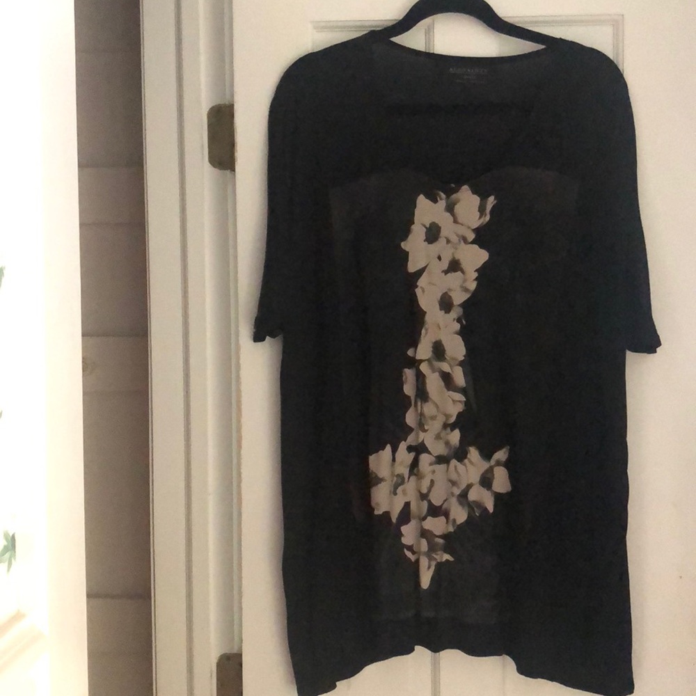 All Saints Over Sized Printed Tee